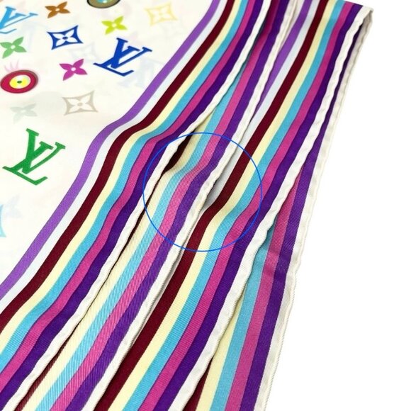 LOUIS VUITTON Vintage LV Eye Love Monogram Logo Multicolor Scarf Wrap [105707] - Picture 8 of 13